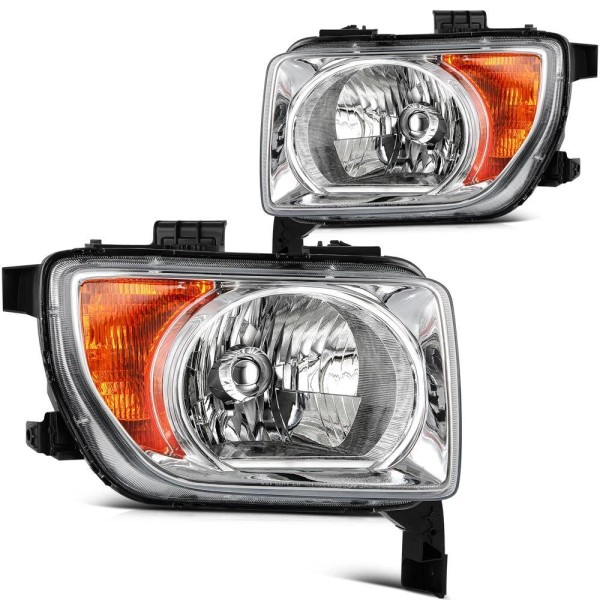 1autopowerstore Chrome Housing Pair Headlight Assembly For 2003-2008 Honda Element