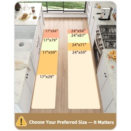 Color&Geometry Anti Fatigue Cushion Kitchen Mat for Floor -24"x71",Wide,Easy Clean, Water & Oil Proof, Anti Slip, Foam Rubber Runner Rug for Front Sink Comfort Standing,Grey