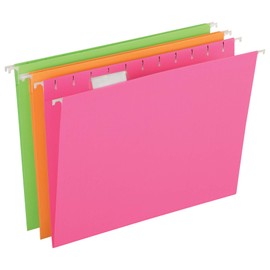 Pendaflex Glow Hanging File Folders, Letter Size, Assorted, Case Pack of 12 (81670)