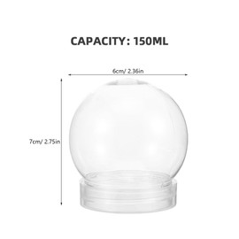 MAGICLULU 8Pcs 3 inch DIY Snow Globe Clear Plastic Water Globe with Screw Off Cap DIY Christmas Water Globe Fillable Snow Globe with Lid for DIY Crafts Christmas Valentine Home Decoration