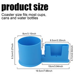 Tinoaly Paddle Board Cup Holder and Phone Stand Holder, Blue, Plastic