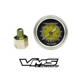 VMS 0-100 PSI FUEL PRESSURE GAUGE YELLOW CARBON FOR 86-95 FORD MUSTANG 5.0L