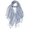 Prettystern Linen Plain Colour Mottled Fringe Men's Scarf, T108 Blue