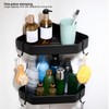Black Corner Shower Caddy Aluminium Alloy for Bathroom Toilet Kitchen