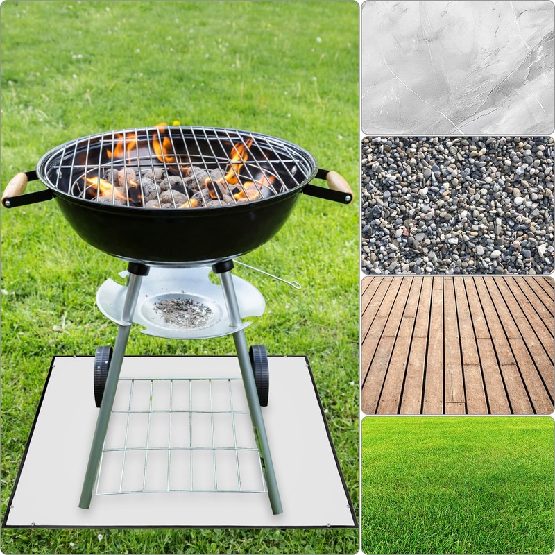 QWORK® Fire Pit Mat, 40 Inches Square Fireproof Mat, Heat