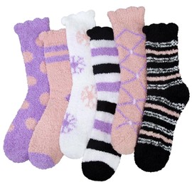 Justay Sowarm Women's Cuddly Socks Fluffy Socks Winter Socks 39-42 House Socks Warm Bed Socks Coral Fleece Plush Socks Gifts for Women, Multi-coloured 7