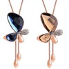 DAZZARRY Women's Butterfly Pendant Y Long Chain Design Lariet Necklace