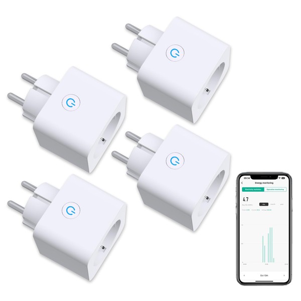 ANTELINK Smart Alexa Steckdose mit Energieüberwachung, WLAN-Steckdose 16 A (Type