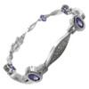 Ladies Sterling Silver Gemset 7" Bracelet Bangle