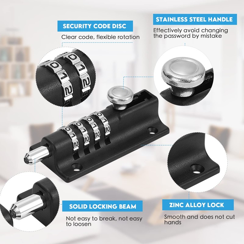 Combination Bolt, Combination Door Lock, Combination Locking Bolt, Tamper Proof