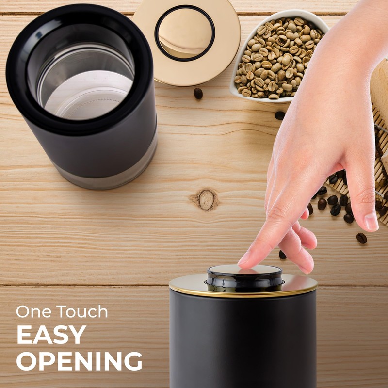 Kaffe Glass Coffee Canister (8oz) w/Airtight Lid - Click to