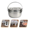 LIFKOME Boiling Pot Stainless Steel Camping Pot with Lid Lifter
