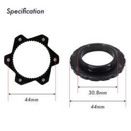 DJC Centerlock to 6 Bolts Rotor Adapter with Lockring, Bike Adapter for Centerlock Convert to 6 Bolts Rotor Disc MTB Road Bike (red)