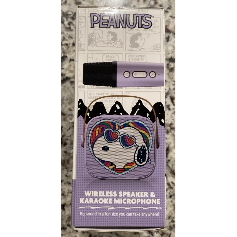 Prime Brands Group Snoopy Peanuts Wireless Speaker And Karaoke Microphone