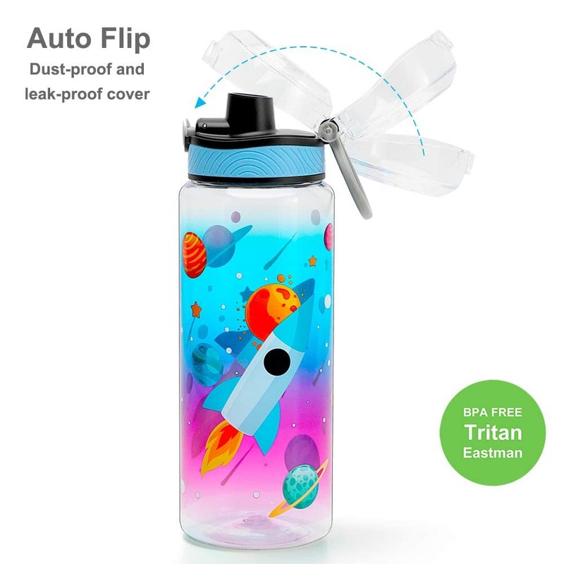 Home Tune 23oz Kids Water Bottle for School Boys, BPA