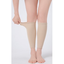 Fujimoto Style Far Infrared Care Supporter for Calves, 2 Pieces, Beige