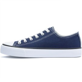 Obtaom Zapatos de lona para mujer, zapatos bajos de moda, zapatos para caminar, marino, 10