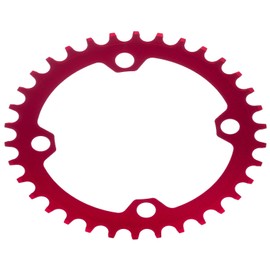 YBEKI 30T 32T 34T 36T 38T 40T 42T 44T 46T 48T 50T 52T Chainring 104BCD Round Oval Narrow Wide Single Bike Chainring for 8 9 10 11 Speed Mountain Bike Road Bike MTB BMX (red Oval, 32T)