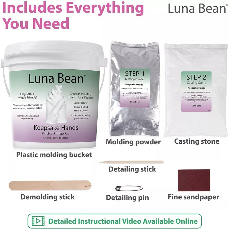 luna bean Cubeta Molde De Yeso Para Manos Familia Adorno
