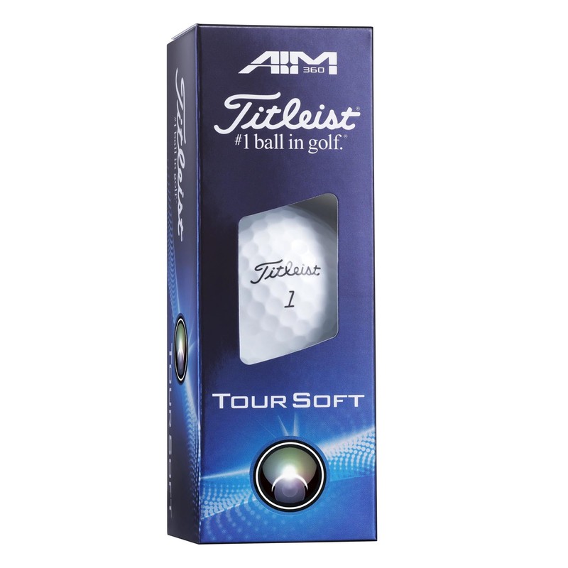 Titleist Tour Soft Golf Ball, White AIM 360, Pack of