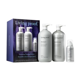 Living Proof Presenting Lasting Volume Holiday Kit, Jumbo Full Shampoo & Conditioner, and Travel Size Advanced Clean Dry Shampoo ($152 value)