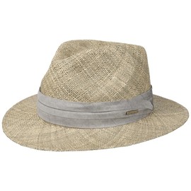 Stetson Caney Seagrass Traveller Men's Straw Hat Sun Hat with Elegant Trim Band Made of Straw Plain Straw Hat Spring/Summer, natural