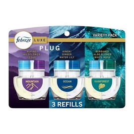 Febreeze Luxe Variety Pack Mix New Limited Edition Plug in Scented, (3) of 0.87 fl oz Refills (Elemental Mix)
