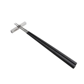Cutipol(クチポール) KUBE Chopsticks + Chopstick Rest Set Black Silver KU39