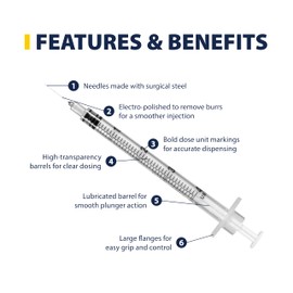 Easy Touch 31G .5cc 1/2 in. U-40 Vet Insulin Syringe