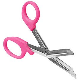 Curaplex Medical Scissors, Available in Black, Orange, Red, Blue, Green, Pink and Yellow (Pink, 7.25")