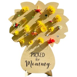 Mother's Day DIY Wooden Flower Bouquet Board Pick Flower Stand Gift for Mom Flowers Not Included