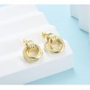 Stud Earrings for Women, Statement Cubic Zirconia Three Circles Studs