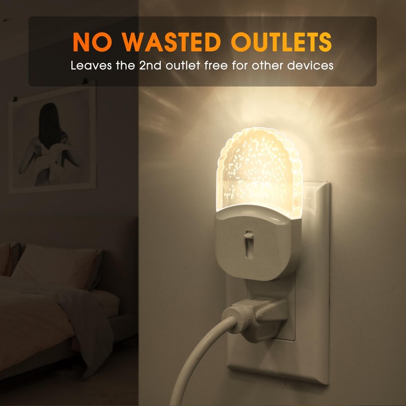 Briignite Bubble Night Light Plug in, LED Acrylic Night Light,
