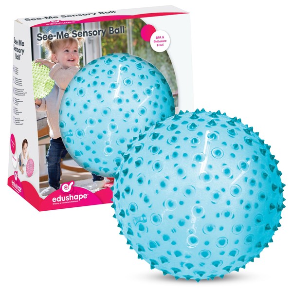 Edushape The Original Sensory Ball for Baby - 7” Transparent Trendy Color Baby Ball That Helps Enhance Gross Motor Skills for Kids Aged 6 Months & Up - Pack of 1 Vibrant & Unique Toddler Ball