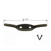 3 1/2" Antique Brass METAL CORD CLEAT for Woven Woods,