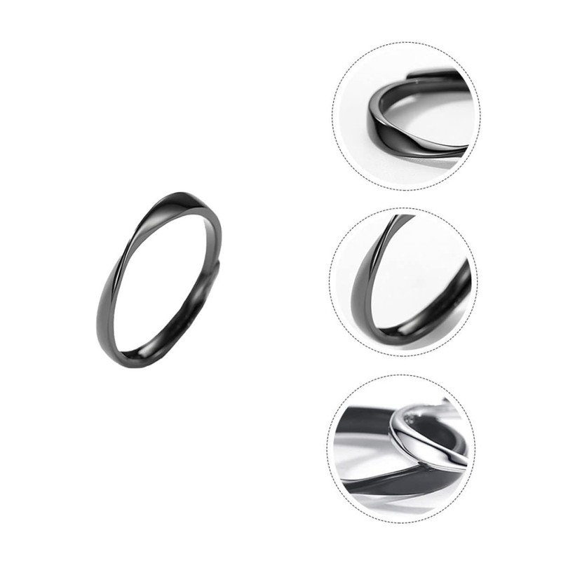 Baluue Stylish Silver Couple Ring Open Design Finger Jewelry for