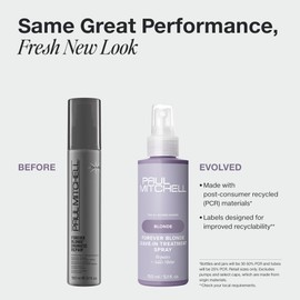 Paul Mitchell Forever Blonde Leave-In Treatment Spray, Repairs + Adds Shine, Ideal For Bleached + Lightened Hair, 5.1 fl. oz