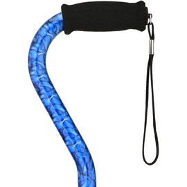 NOVA Medical Products Designer Heavy Duty Walking Cane with Offset Handle Design Blue Waves
