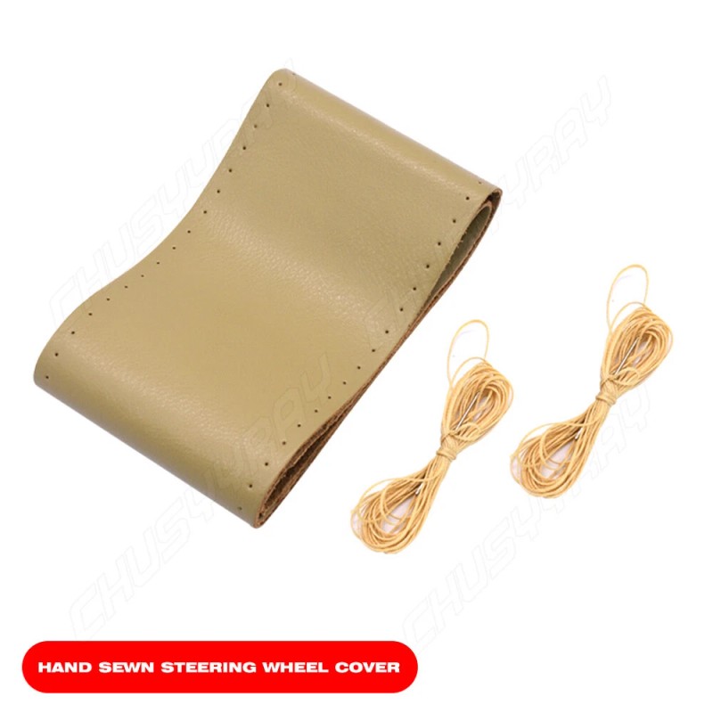 CHUSYYRAY Car Steering Wheel Cover Genuine Leather Sport DIY With