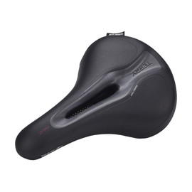 Terry Fisio GT Woman Saddle with Light FeC Steel Frame and DuraLux Microfibre Upper Material in Black, Seat Width: 9 cm - 12 cm, 423 001 62