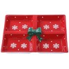 Festive Red Snowflake Christmas Themed Winter Holiday Ceramic 4-Section Server