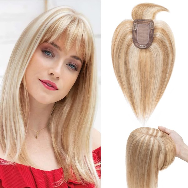 S-noilite Hair Toppers for Women Real Human Hair Topper with