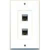 RiteAV CAT 6A 2 Port Shielded Cat6a Wall Plate 1