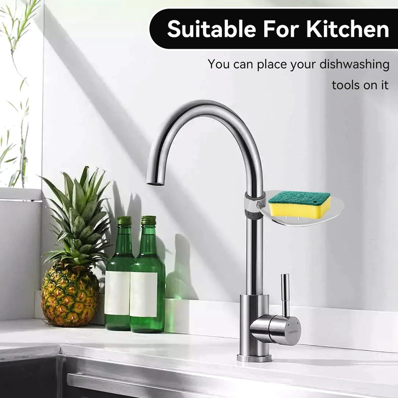 2Pcs Stainless Steel Shower Rod Soap Dish, Shower Rail Slide