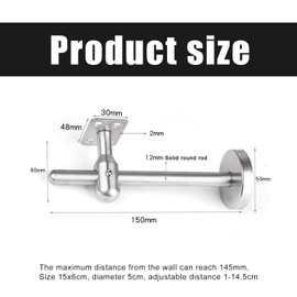 Adjustable Handrail Support Stainless Steel Handrail Holder Handrail Support - Made of Support Frame for Handrail of Stair Wall Wall Mount Accessories, Corridor Support Rod, Inner Wall Loft, Older