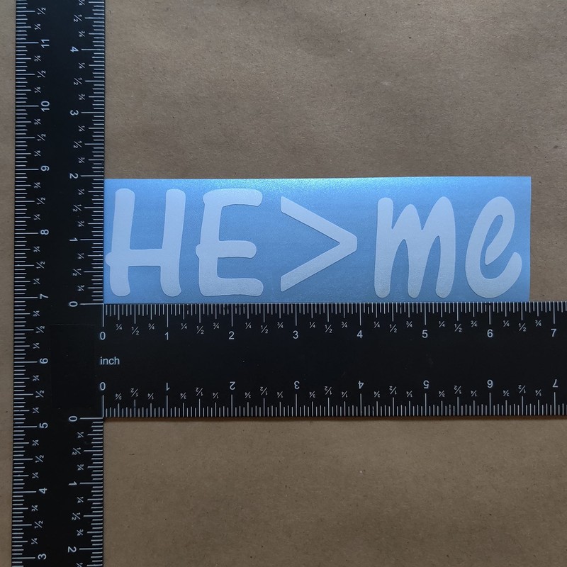 He is Greater Than Me Decal 4 Pack: Text, Cross,