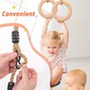 Wooden Gymnastics Rings,Pull up Rings with Adjustable Buckle, Wooden Swing
