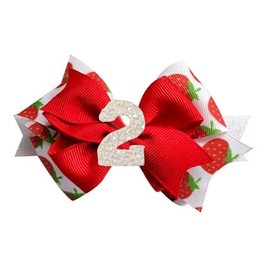 Strawberry Bow Hair Clips for Girls 2st Birthday Party Decoration Strawberry Hair Clips Bows Cute Baby Hair Bow Red Barrettes Hair Accessories for Girl Toddlers Baby Gifts (Red-2 Years)
