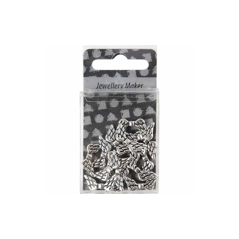 Wings, W: 20 mm, antique silver, AS, 16pcs