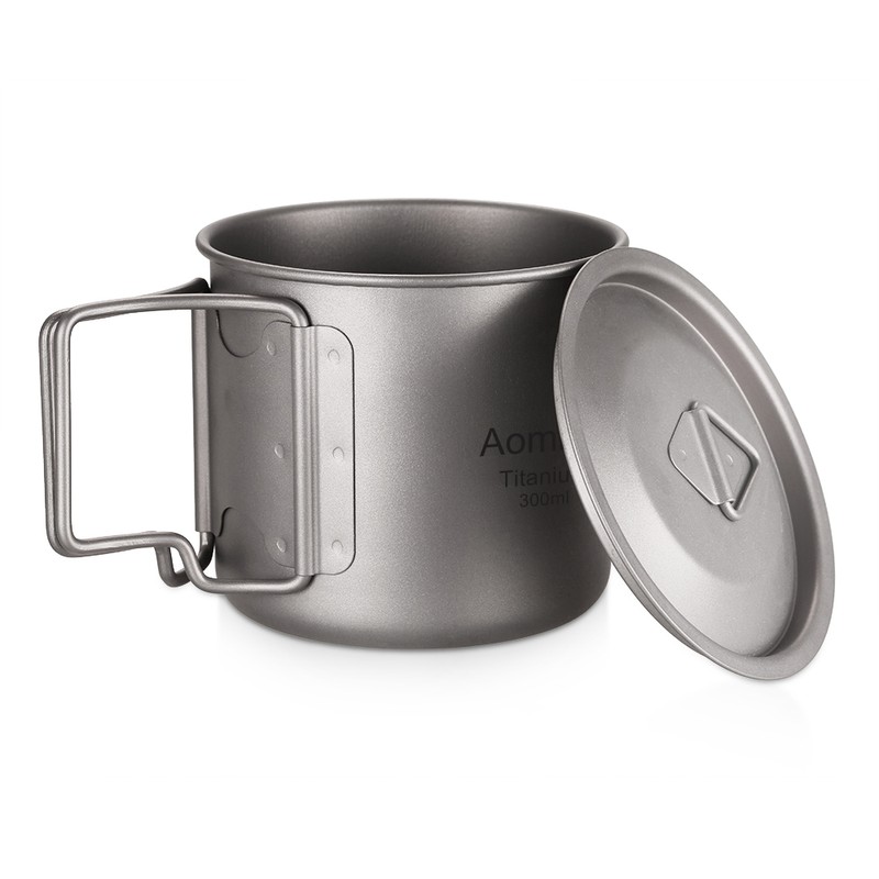 Aomiun Ultralight Titanium Cup Outdoor Portable 2PCS Cup Set 350ml